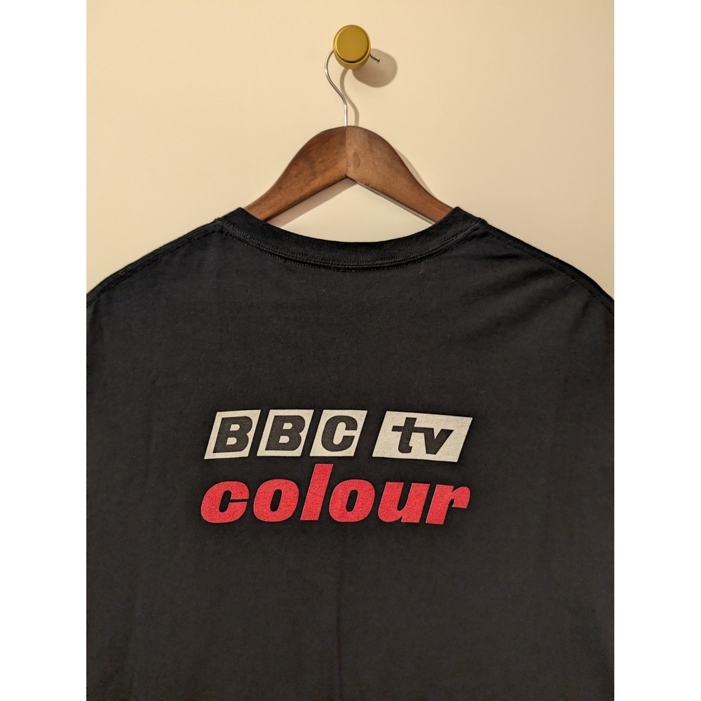 BBC TV Colour Graphic Tee Mens XL Black Excellent Vintage Style British Media